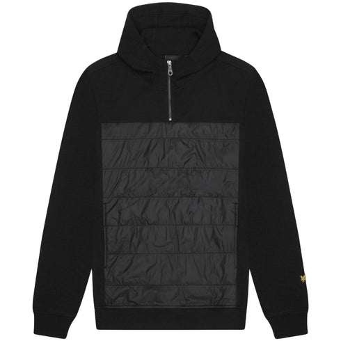 Lyle & Scott Hybrid Panelled Interlock Jet Black Hoodie M