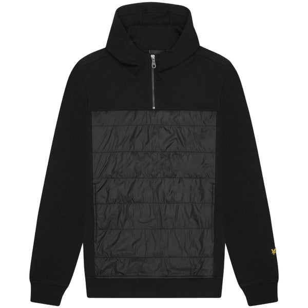 Lyle & Scott Hybrid Panelled Interlock Jet Black Hoodie M