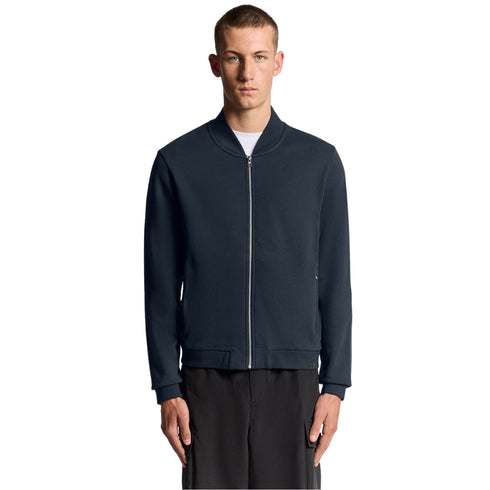 Lyle & Scott Navy Blue Half Raglan Jersey Bomber S