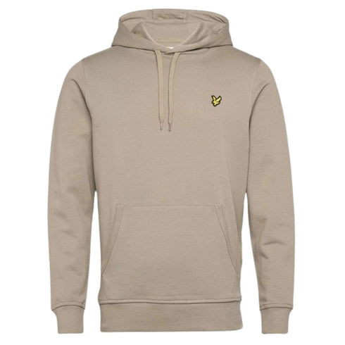 Lyle & Scott Branded Khaki Smoke Beige Pull-over Hoodie S