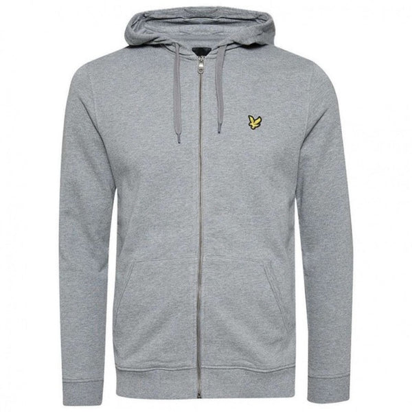 Lyle & Scott Plain Branded Mid Grey Marl Zip-Up Hoodie S