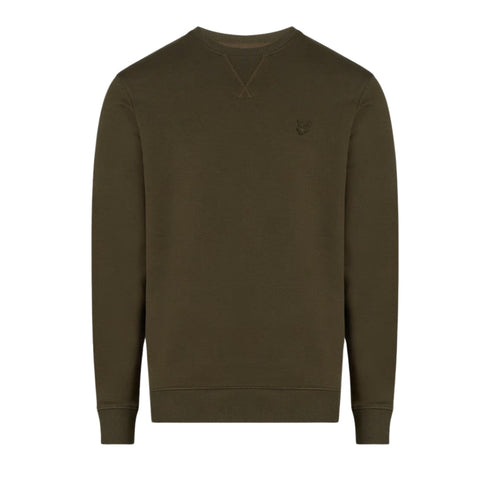 Lyle & Scott Tonal Eagle Form Green Crewneck Jumper S