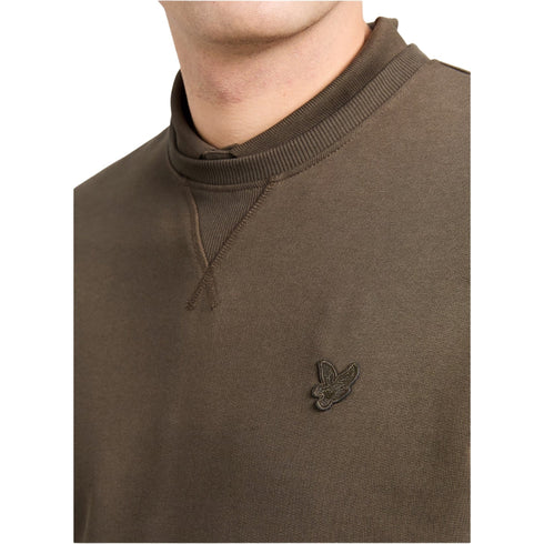 Lyle & Scott Tonal Eagle Form Green Crewneck Jumper S