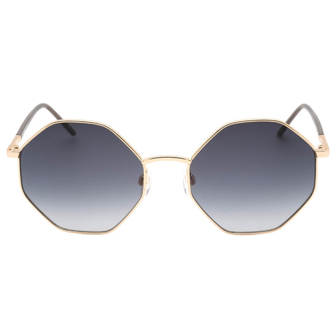 Love Moschino Dark Grey F Hexagon Lens Rose Gold Sunglasses MOL029 000 90