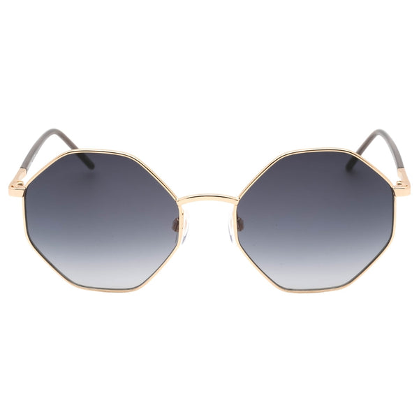 Love Moschino Dark Grey F Hexagon Lens Rose Gold Sunglasses MOL029 000 90