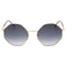 Love Moschino Dark Grey F Hexagon Lens Rose Gold Sunglasses MOL029 000 90