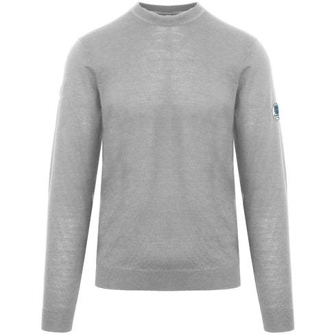 Aquascutum Plain Round Neck Grey Jumper S