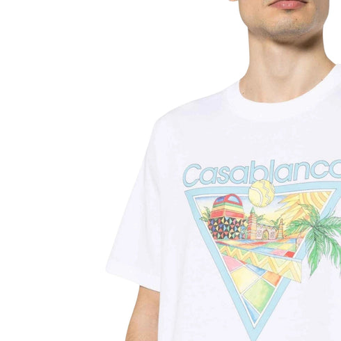 Casablanca Printed T-Shirt Afro Cubism Tennis Club White Ms24 Jts 001 05 001 White T-Shirts Mens