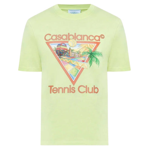 Casablanca Printed T-Shirt Afro Cubism Tennis Club Pale Green Ms24 Jts 001 06 001 06 Green T-Shirts Mens