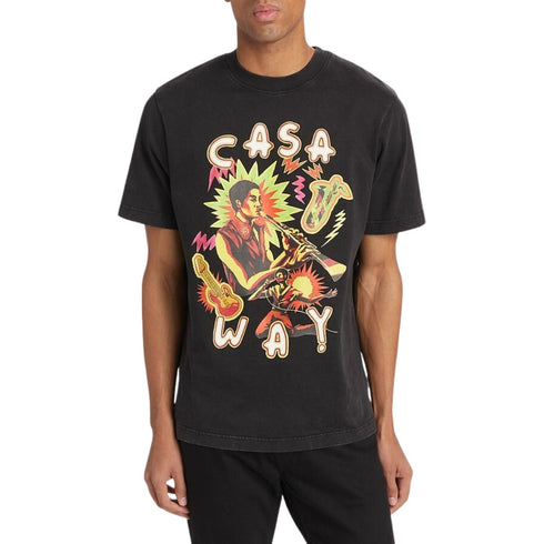 Casablanca Printed T-Shirt Music For The People Faded Black Ms24 Jts 001 07 001 07 Black T-Shirts Mens