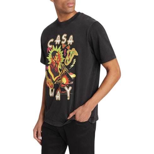 Casablanca Printed T-Shirt Music For The People Faded Black Ms24 Jts 001 07 001 07 Black T-Shirts Mens