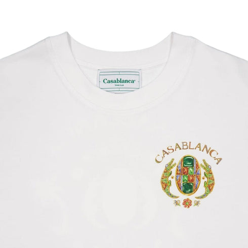 Casablanca Printed T-Shirt Joyaux Dafrique Tennis Club White Ms24 Jts 001 13 001 White T-Shirts Mens