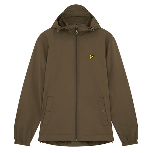 Lyle Scott Branded Olive Hooded Short Lightweight Jacket
