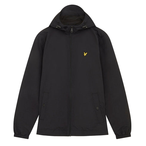 Lyle Scott Branded Jet Black Hooded Short Lightweight Jacket