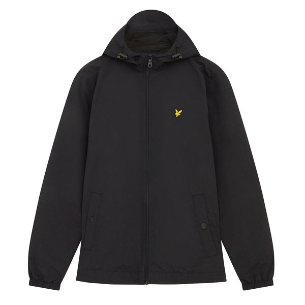 Lyle Scott Branded Jet Black Hooded Short Lightweight Jacket