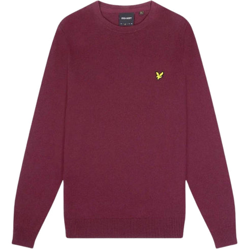 Lyle Scott Cotton Merino Rich Burgundy Pull Over Jumper