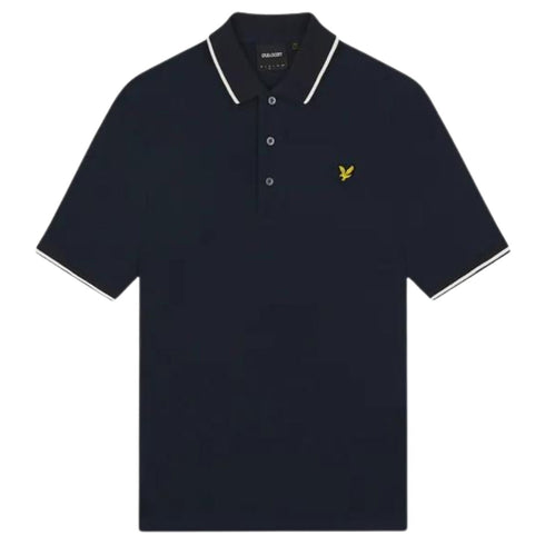 Lyle & Scott Tipped Collar Dark Navy Polo Shirt M