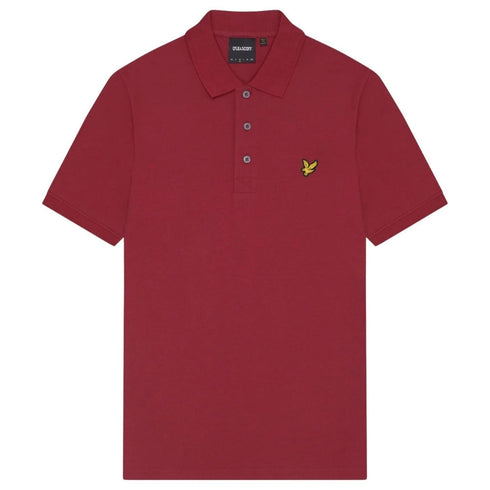 Lyle & Scott Brand Chest Logo Burgundy Polo Shirt