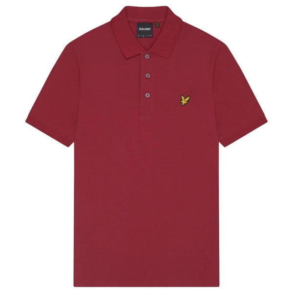 Lyle & Scott Brand Chest Logo Burgundy Polo Shirt