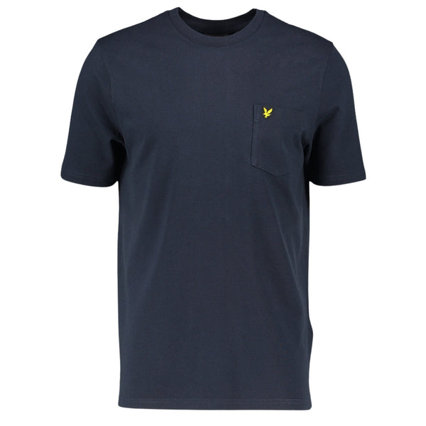 Lyle Scott Plain Pique Pocket Navy Blue T Shirt