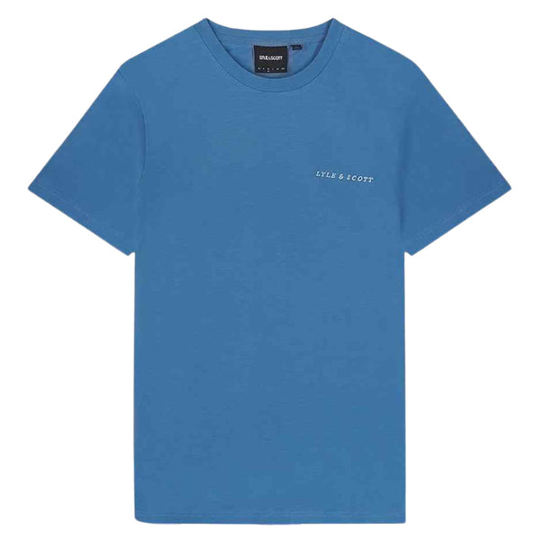 Lyle Scott Embroidered Logo Riveria Blue T Shirt