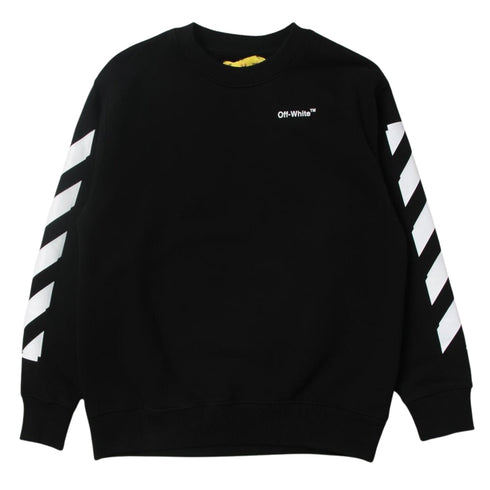 Off-White Kids Rubber Arrow Logo Black Sweatshirt 8Y