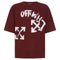 Off-White Skate Fit Paint Script Burgundy T-Shirt XS