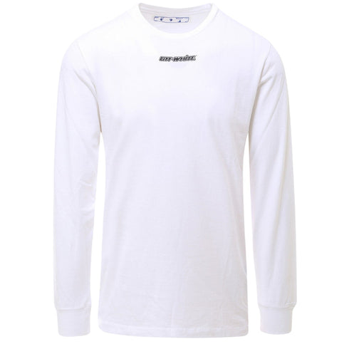 Off White Marker Logo White Long Sleeved Tshirt OMAB001E20JER0030125
