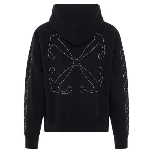 Off-White Off Stitch Diag Design Skate Fit Black Hoodie S