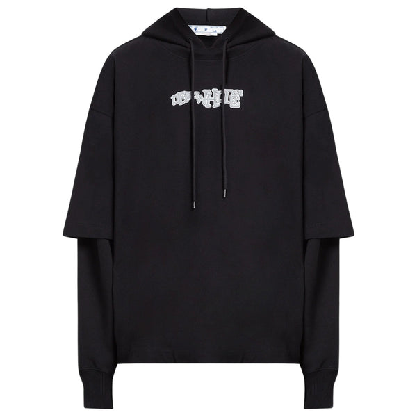 Off-White Carlos Type Double Tee Black Hoodie S
