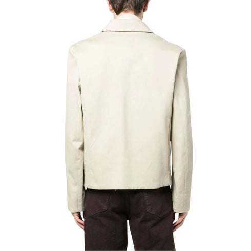 Off White Bounce Zip Up Blouse Dark Sand Omea331F22Fab0011700 Omea331F22Fab0011700 Beige Jackets Mens