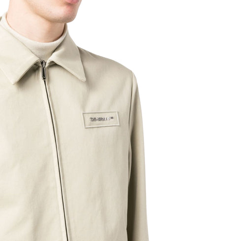 Off White Bounce Zip Up Blouse Dark Sand Omea331F22Fab0011700 Omea331F22Fab0011700 Beige Jackets Mens