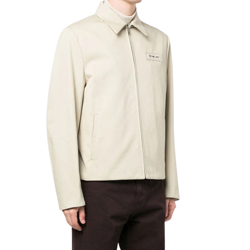 Off White Bounce Zip Up Blouse Dark Sand Omea331F22Fab0011700 Omea331F22Fab0011700 Beige Jackets Mens