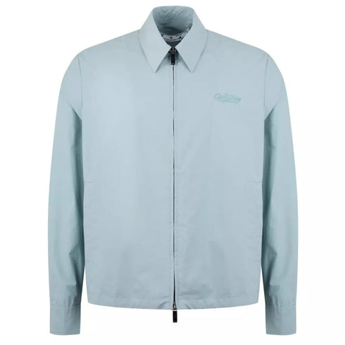 Off-White Wave Off Zip-Up Blue Hybrid Shirt S