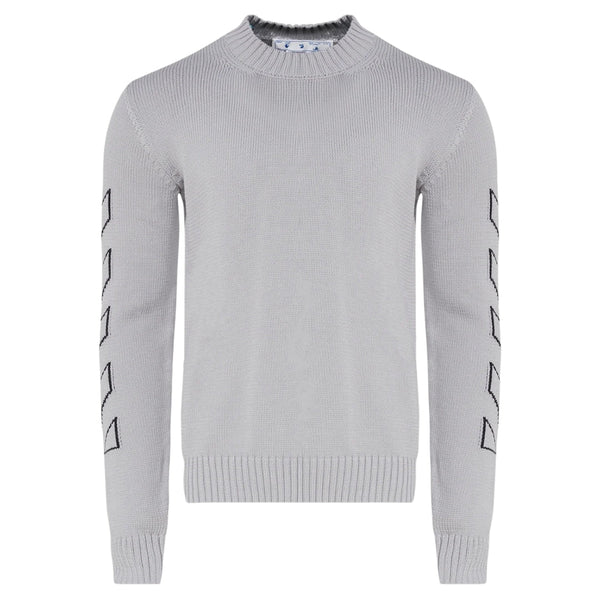 Off-White Diag Outline Medium Grey Knit Jumper M