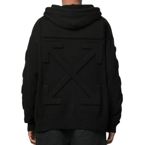 Off-White 3D Diag Knit Black Hoodie S