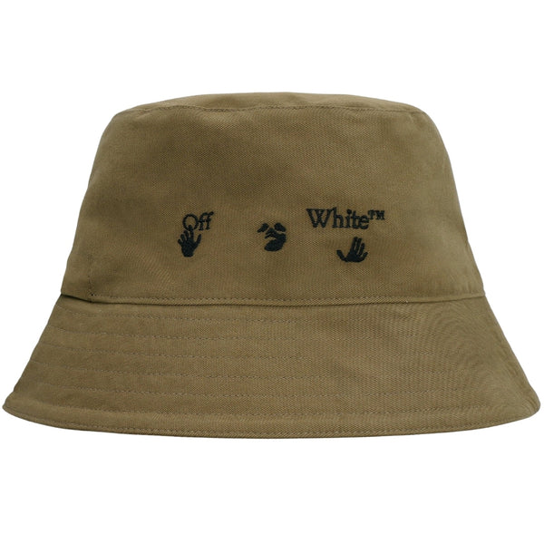 Off-White OW Logo Green Bucket Hat OMLA012S22FAB0015610