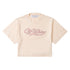 Off-White Embroidered Baseball Logo Crop Tee Beige XS
