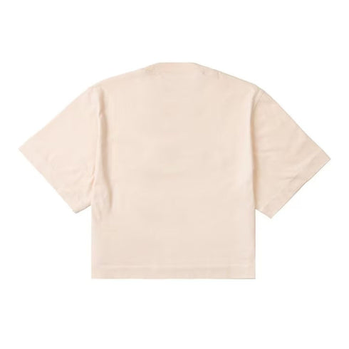 Off-White Embroidered Baseball Logo Crop Tee Beige XS