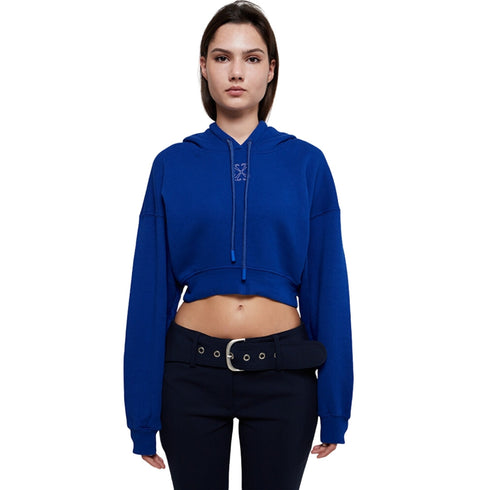 Off-White Embr Mini Arrow Crop Hoodie Blue XS