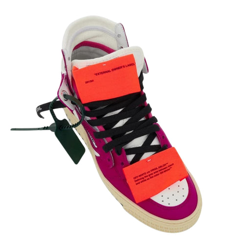 Off White Off Court 3 0 Fuchsia High Top Leather Sneakers Owia112F22Lea0010132 - Style Centre Wholesale