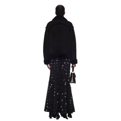 Off-White Round Shoulder Shearling Jacket IT38