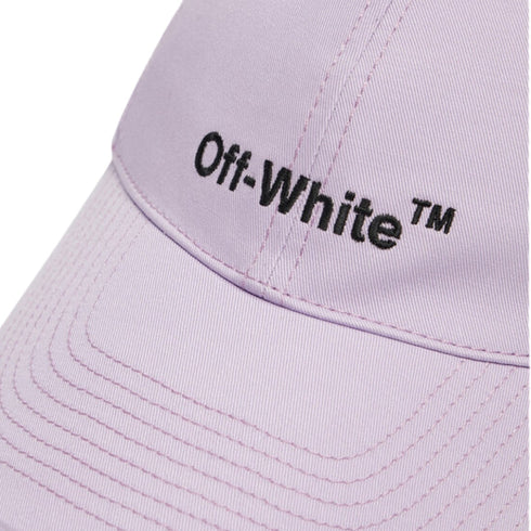 Off White Helvetica Logo Baseball Cap Purple Hat