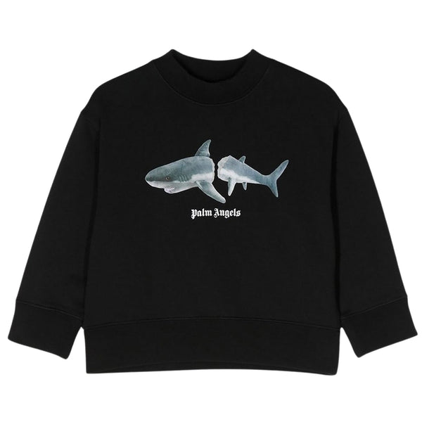 Palm Angels Kids Shark Logo Black Sweatshirt 6Y