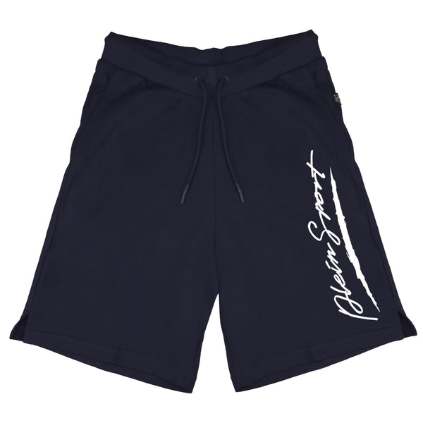 Plein Sport Large Signature Logo Navy Blue Shorts S