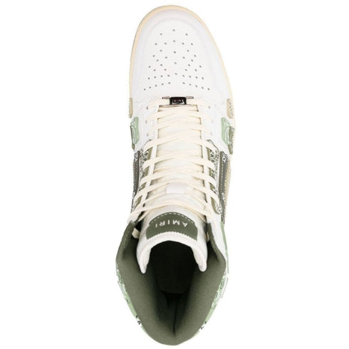 Amiri Bandana Skel Top High Top Olive Green Sneakers UK 6