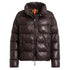 Parajumpers PIA LEATHER PWJKLE30 357 OBSIDION Dark Brown Padded Leather Jacket Womens S