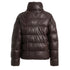 Parajumpers PIA LEATHER PWJKLE30 357 OBSIDION Dark Brown Padded Leather Jacket Womens S
