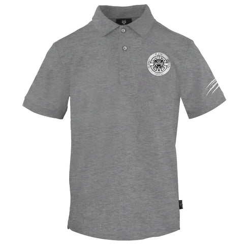 Plein Sport Circle Emblem Logo Grey Polo Shirt S