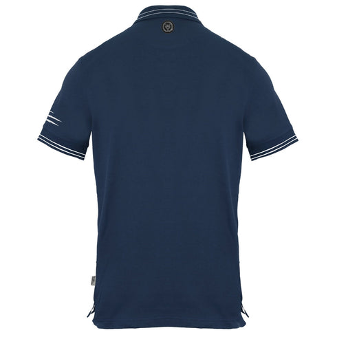 Plein Sport Signature Logo Twin Tipped Navy Blue Polo Shirt S